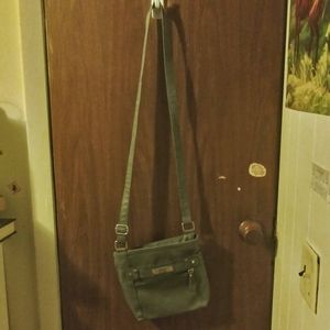 Gray Leather Crossbody Bag Purse